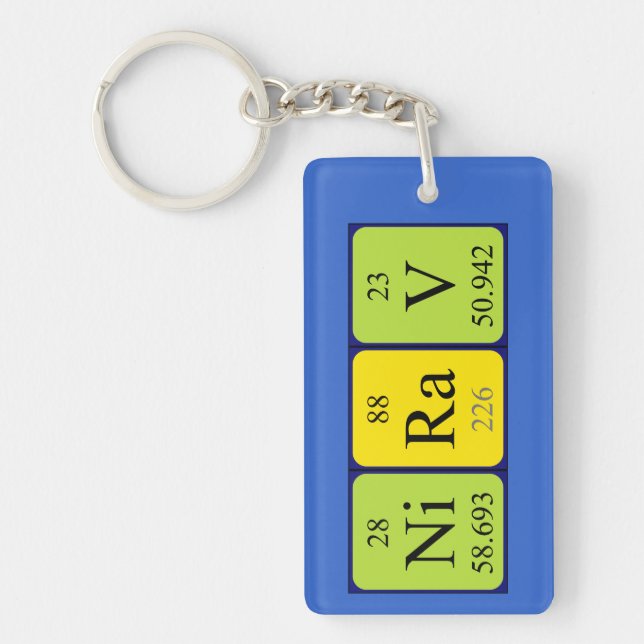 Nirav periodic table name keyring (Front)