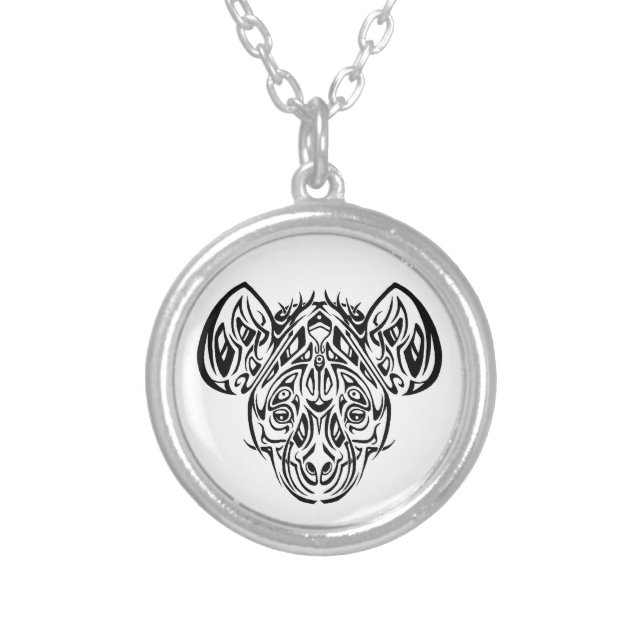 Nire's Hyena Tribal Design Silver Plated Necklace (Front)