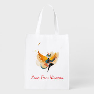 Nirvana Cat with Guitar & Wings – White Tote Bag A