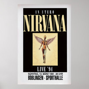 Nirvana In Utero 1994 Concert Poster Music Gig