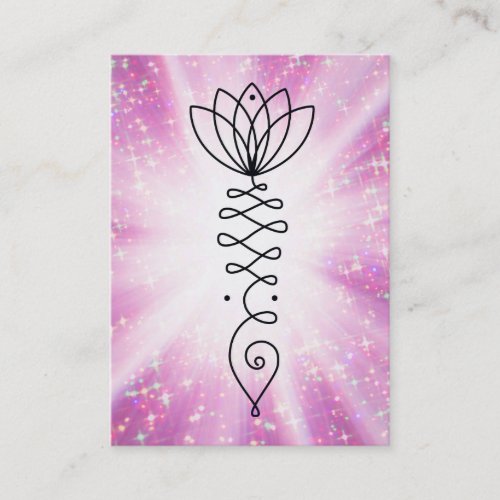  Nirvana Lotus Heart Glitter Rays Reiki Yoga Business Card
