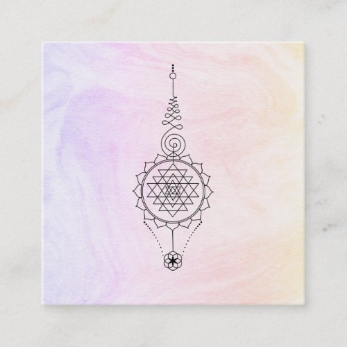  Nirvana Pastel Marble Reiki Healing Ombre Square Business Card