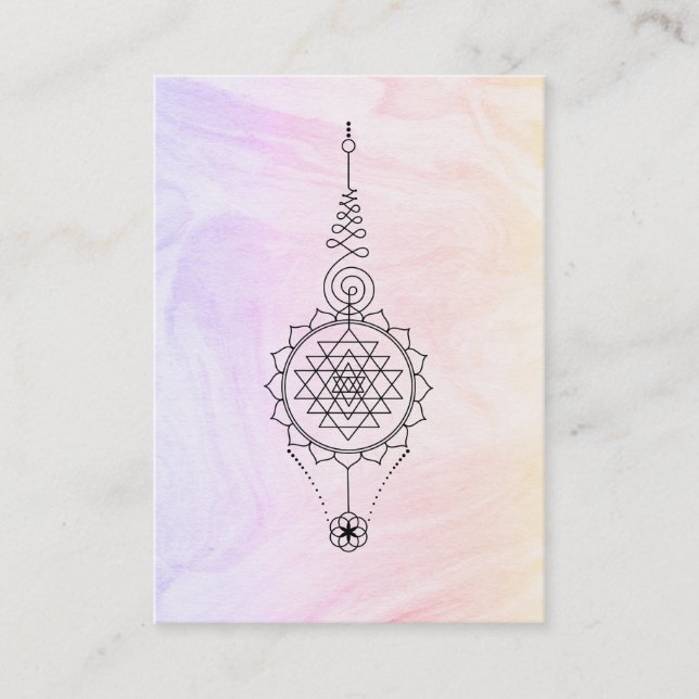 *~* Nirvana Pastel Ombre Marble Reiki Healing Business Card (Front)