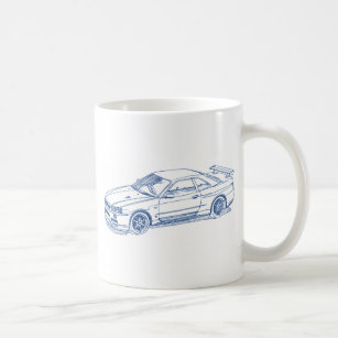 R34 Skyline Mug - Coffee Mug for Car Guys