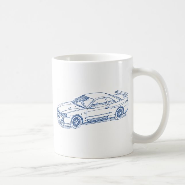 Nis Skyline GTR R34 2000 sketch Coffee Mug (Right)