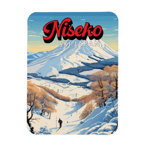 Niseko Hokkaido Japan Winter Travel Art Vintage Magnet
