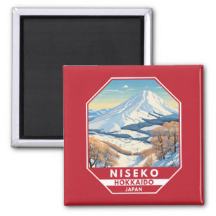 Niseko Hokkaido Japan Winter Travel Art Vintage Magnet