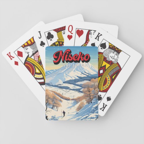 Niseko Hokkaido Japan Winter Travel Art Vintage Playing Cards