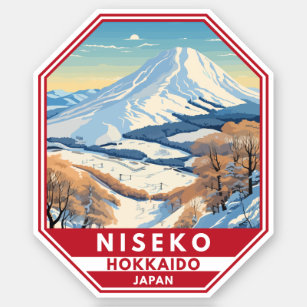 Niseko Hokkaido Japan Winter Travel Art Vintage Sticker