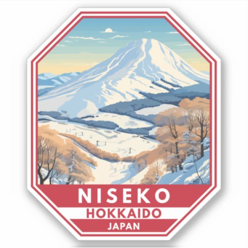 Niseko Hokkaido Japan Winter Travel Art Vintage Sticker