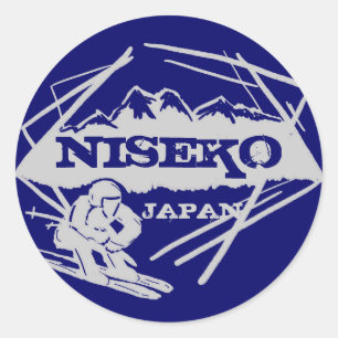 Niseko Japan blue gray ski logo art stickers