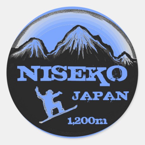 Niseko Japan blue snowboard souvenir stickers