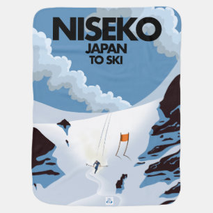 Niseko Japan ski print Baby Blanket