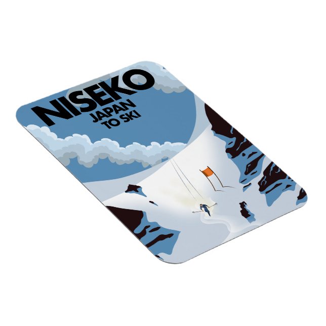 Niseko Japan ski print Magnet (Right Side)