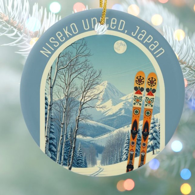 Niseko United Japan Hokkaido ski souvenir  Ceramic Ornament (Creator Uploaded)