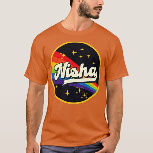 Nisha Rainbow In Space Vintage Style T_Shirt
