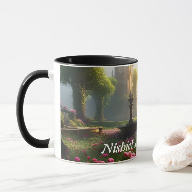 Nishiet's Morning Tea Personalized Customizable Mug (With Donut)