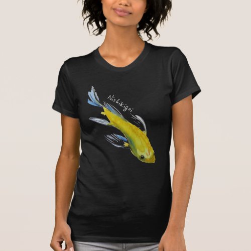 Nishikigoi Yellow koi Japanese watercolour fish T_Shirt