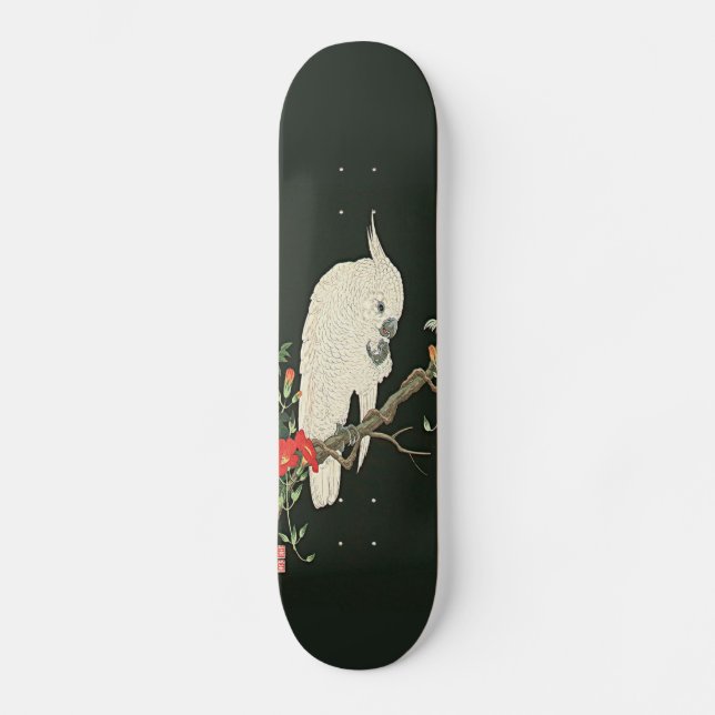 Nishimura White Cockatoo Asian Art Print Skateboar Skateboard Deck (Front)