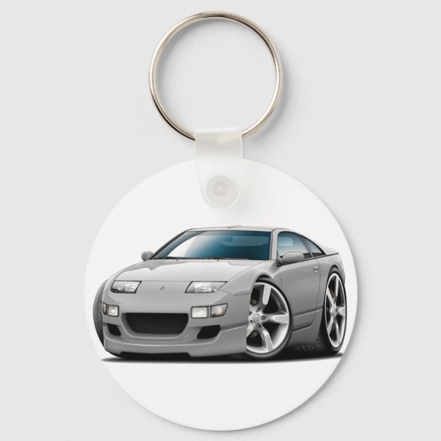 Nissan 300ZX Silver Car Keychain (Front)