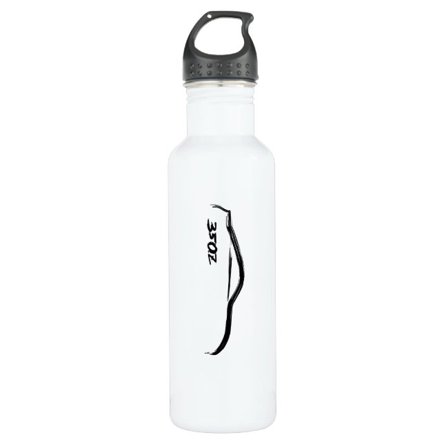 Nissan 350Z Black Silhouette Logo Water Bottle (Front)