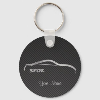 Nissan 350Z Brushstroke Logo w/ Faux Carbon Fiber Keychain