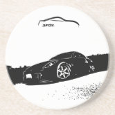 Nissan 350z White Silhouette Coaster Zazzle