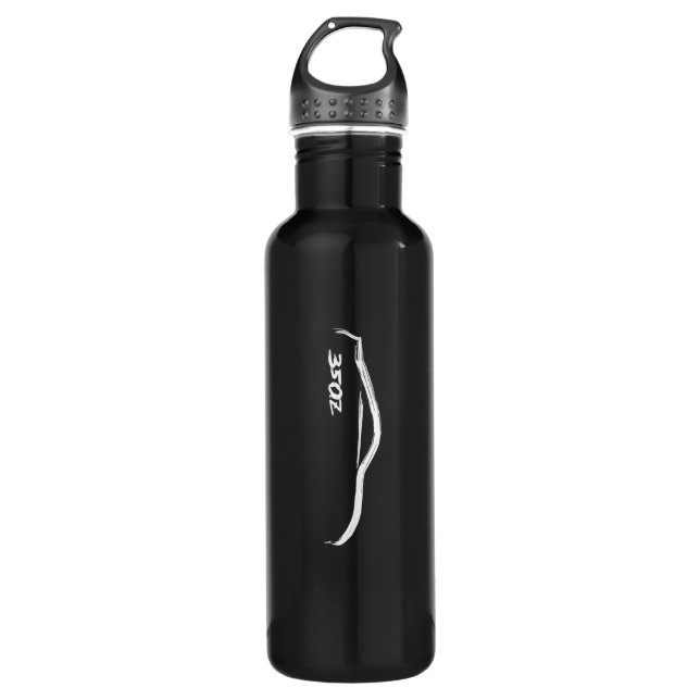 Nissan 350Z White Brushstroke Water Bottle (Front)