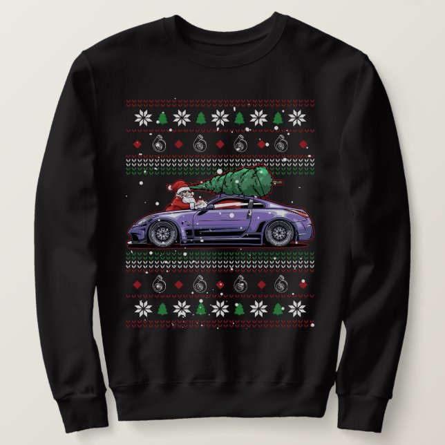 Nissan 350z z33 Cozy Christmas Sweatshirt (Design Front)
