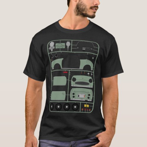 Nissan Figaro in Emerald Green Plastic Model Kit _ T_Shirt