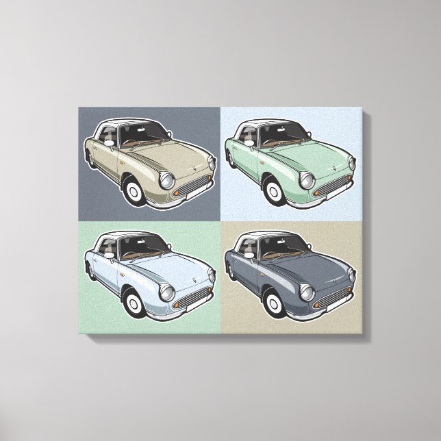 Nissan Figaro in four colors Canvas Print (Front)
