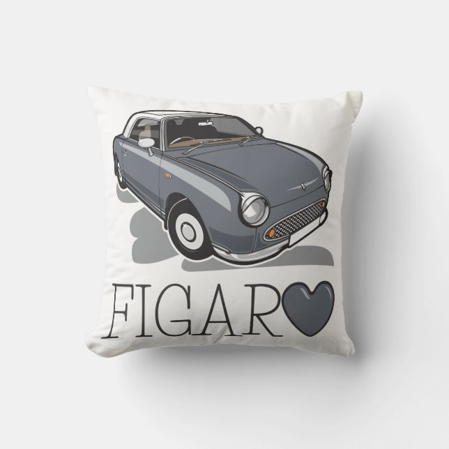 Nissan Figaro Lapiz Grey Throw Pillow (Front)