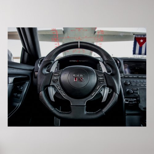 Nissan GT_R Carbon Fiber Cockpit and HID Poster