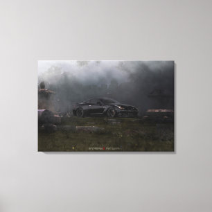 NISSAN GT-R R35 1400WHP IN GRAVEYARD CANVAS PRINT