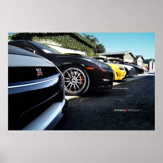 Nissan GT-R Skyline Photo Shoot R35, R34, R33, R32 Poster (Front)