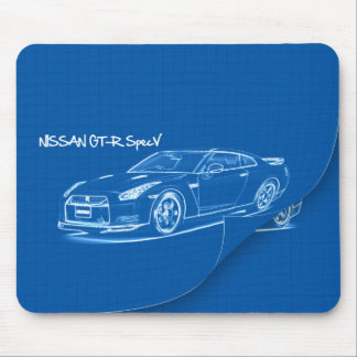 Nissan GT-R SpecV Blueprint Mousepad