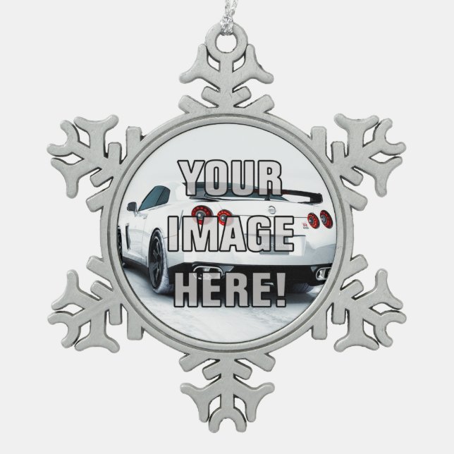 Nissan Skyline GT-R Photo - Add your car! Snowflake Pewter Christmas Ornament (Front)