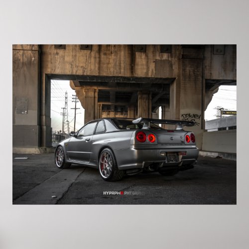 Nissan Skyline GT_R R34 in Downtown Los Angeles Poster