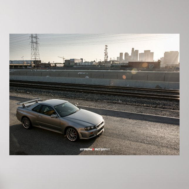 Nissan Skyline GT-R R34 in Downtown Los Angeles Poster (Front)