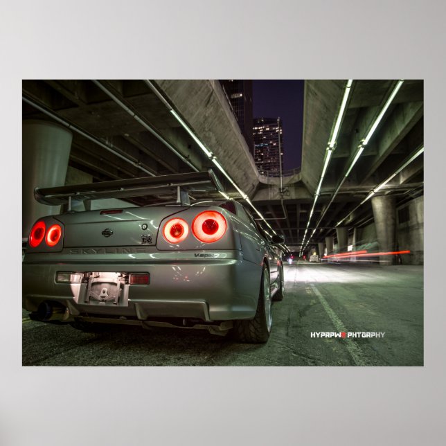 Nissan Skyline GT-R R34 in Downtown Los Angeles Poster (Front)