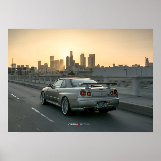 Nissan Skyline GT-R R34 in Downtown Los Angeles Poster (Front)