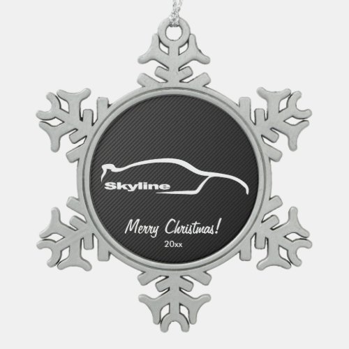 Nissan Skyline GT_R Snowflake Pewter Christmas Ornament