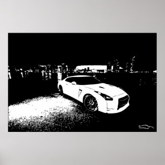 Nissan Skyline GTR City Shot Poster