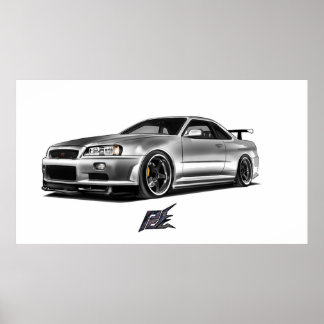nissan skyline gtr r34 poster