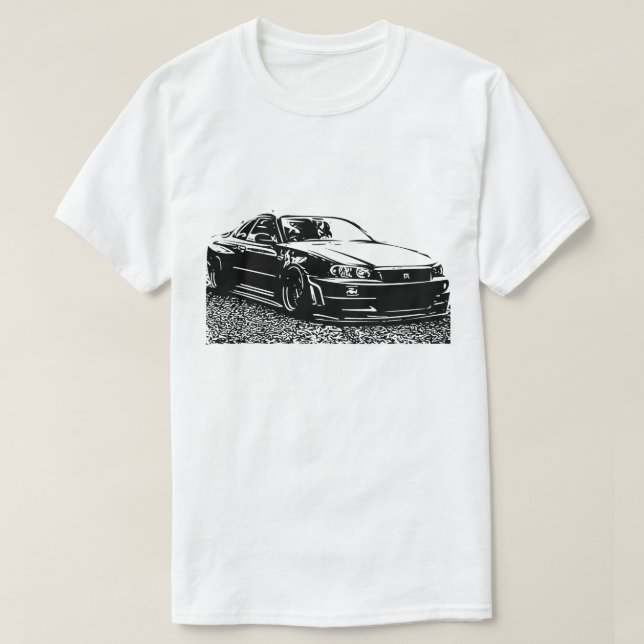 Nissan Skyline GTR R34 vector Image T-Shirt (Design Front)