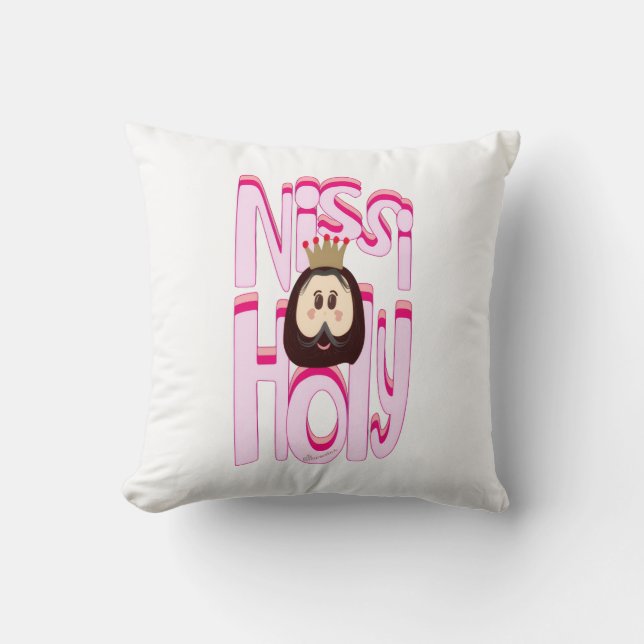 Nissi Holy Square Cojin Throw Pillow (Front)
