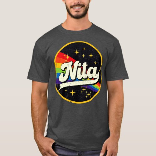 Nita Rainbow In Space Vintage GrungeStyle T_Shirt