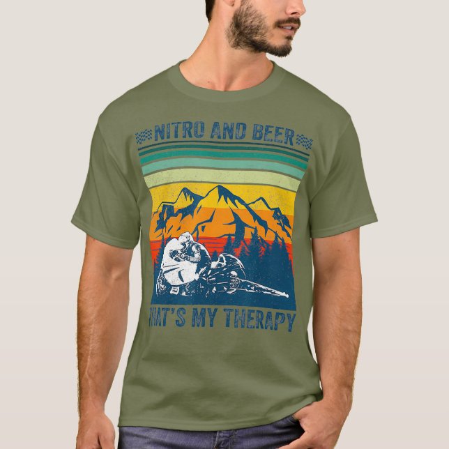 Nitro And Beer Thats My Therapy Motorcycle Drag T-Shirt (Front)