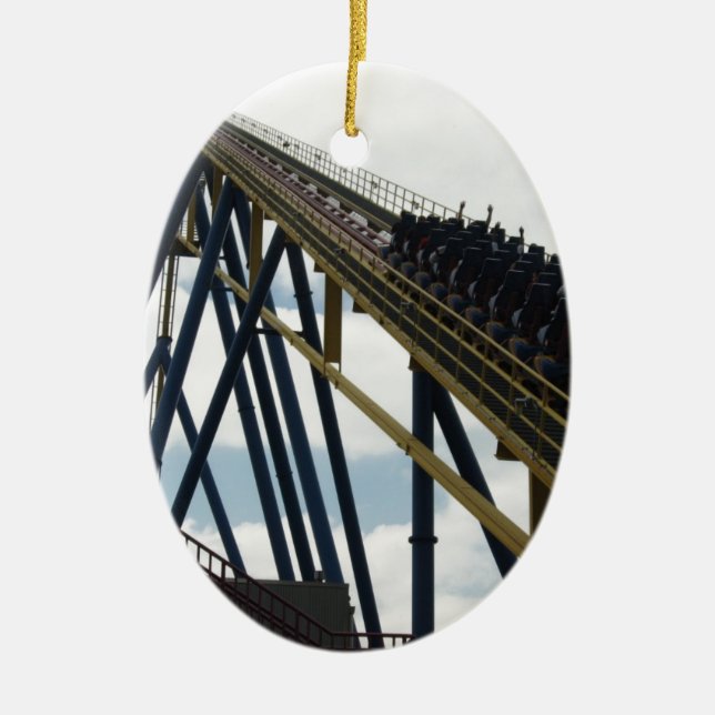 Nitro Roller Coaster Six Flags Great Adventure Ceramic Ornament (Front)