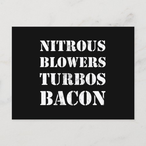 Nitrous Blowers Turbos Bacon Design Postcard